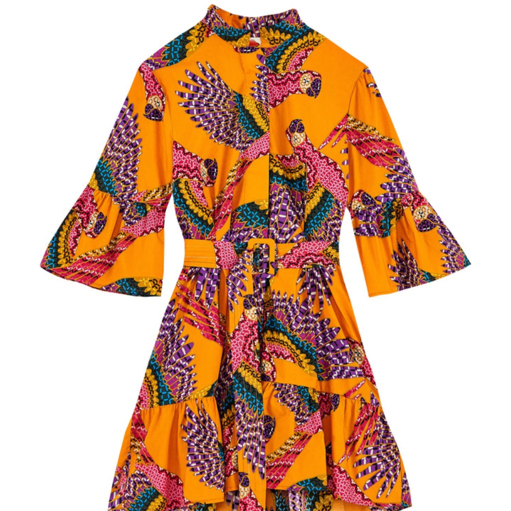 Farm Rio Beaded Macaws Mini Dress Xs